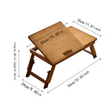 Maxbell Folding Table Rectanglar Laptop Lap Table for Bedroom Small Space and Living Room Brown Small