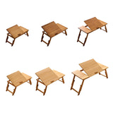 Maxbell Folding Table Rectanglar Laptop Lap Table for Bedroom Small Space and Living Room Brown Small