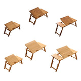 Maxbell Folding Table Rectanglar Laptop Lap Table for Bedroom Small Space and Living Room Brown Small