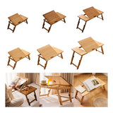 Maxbell Folding Table Rectanglar Laptop Lap Table for Bedroom Small Space and Living Room Brown Small