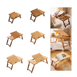Maxbell Folding Table Rectanglar Laptop Lap Table for Bedroom Small Space and Living Room Brown Small