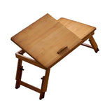 Maxbell Folding Table Rectanglar Laptop Lap Table for Bedroom Small Space and Living Room Brown Small