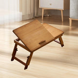Maxbell Folding Table Rectanglar Laptop Lap Table for Bedroom Small Space and Living Room Brown Small