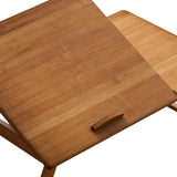 Maxbell Folding Table Rectanglar Laptop Lap Table for Bedroom Small Space and Living Room Brown Medium