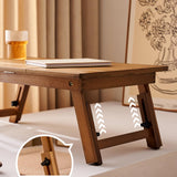 Maxbell Folding Table Rectanglar Laptop Lap Table for Bedroom Small Space and Living Room Brown Medium