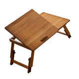 Maxbell Folding Table Rectanglar Laptop Lap Table for Bedroom Small Space and Living Room Brown Medium