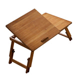 Maxbell Folding Table Rectanglar Laptop Lap Table for Bedroom Small Space and Living Room Brown Medium