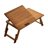 Maxbell Folding Table Rectanglar Laptop Lap Table for Bedroom Small Space and Living Room Brown Medium