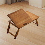 Maxbell Folding Table Rectanglar Laptop Lap Table for Bedroom Small Space and Living Room Brown Medium