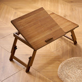 Maxbell Folding Table Rectanglar Laptop Lap Table for Bedroom Small Space and Living Room Brown Medium