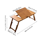 Maxbell Folding Table Rectanglar Laptop Lap Table for Bedroom Small Space and Living Room Brown Large