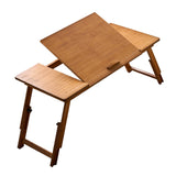 Maxbell Folding Table Rectanglar Laptop Lap Table for Bedroom Small Space and Living Room Brown Large