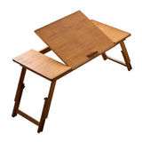 Maxbell Folding Table Rectanglar Laptop Lap Table for Bedroom Small Space and Living Room Brown Large