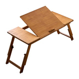 Maxbell Folding Table Rectanglar Laptop Lap Table for Bedroom Small Space and Living Room Brown Large