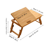 Maxbell Folding Table Rectanglar Laptop Lap Table for Bedroom Small Space and Living Room Light Brown Small