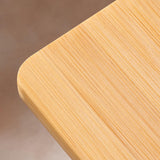 Maxbell Folding Table Rectanglar Laptop Lap Table for Bedroom Small Space and Living Room Light Brown Small