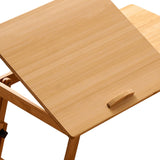 Maxbell Folding Table Rectanglar Laptop Lap Table for Bedroom Small Space and Living Room Light Brown Medium