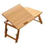 Maxbell Folding Table Rectanglar Laptop Lap Table for Bedroom Small Space and Living Room Light Brown Medium
