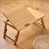 Maxbell Folding Table Rectanglar Laptop Lap Table for Bedroom Small Space and Living Room Light Brown Medium