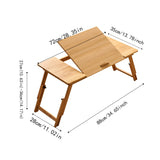 Maxbell Folding Table Rectanglar Laptop Lap Table for Bedroom Small Space and Living Room Light Brown Large