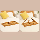 Maxbell Folding Table Rectanglar Laptop Lap Table for Bedroom Small Space and Living Room Light Brown Large