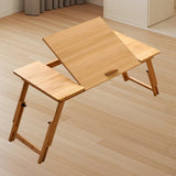 Maxbell Folding Table Rectanglar Laptop Lap Table for Bedroom Small Space and Living Room Light Brown Large