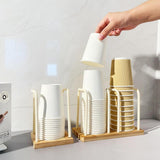Maxbell Paper Cup Holder Stand Save Space Drinks Cups Rack for Bar Parties White 2 Slot
