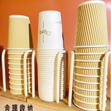 Maxbell Paper Cup Holder Stand Save Space Drinks Cups Rack for Bar Parties White 2 Slot