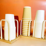 Maxbell Paper Cup Holder Stand Save Space Drinks Cups Rack for Bar Parties White 2 Slot