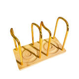 Maxbell Paper Cup Holder Stand Save Space Drinks Cups Rack for Bar Parties Gold 2  Slot