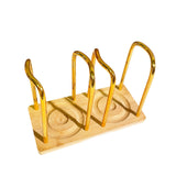 Maxbell Paper Cup Holder Stand Save Space Drinks Cups Rack for Bar Parties Gold 2  Slot