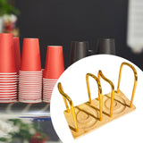 Maxbell Paper Cup Holder Stand Save Space Drinks Cups Rack for Bar Parties Gold 2  Slot