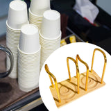 Maxbell Paper Cup Holder Stand Save Space Drinks Cups Rack for Bar Parties Gold 2  Slot