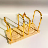 Maxbell Paper Cup Holder Stand Save Space Drinks Cups Rack for Bar Parties Gold 2  Slot