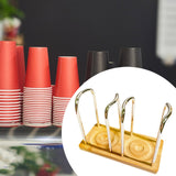 Maxbell Paper Cup Holder Stand Save Space Drinks Cups Rack for Bar Parties Silver 2 Slot
