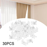 Maxbell 30x Ceiling Mount Brackets Curtain Rod Holders for Living Room Hotel Bedroom White