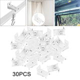 Maxbell 30x Ceiling Mount Brackets Curtain Rod Holders for Living Room Hotel Bedroom White