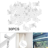 Maxbell 30x Ceiling Mount Brackets Curtain Rod Holders for Living Room Hotel Bedroom White