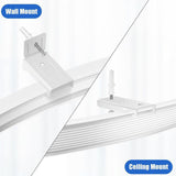 Maxbell 30x Ceiling Mount Brackets Curtain Rod Holders for Living Room Hotel Bedroom White