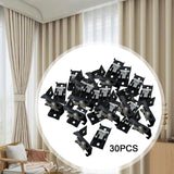 Maxbell 30x Ceiling Mount Brackets Curtain Rod Holders for Living Room Hotel Bedroom Black