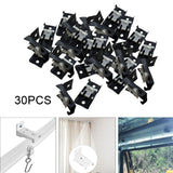 Maxbell 30x Ceiling Mount Brackets Curtain Rod Holders for Living Room Hotel Bedroom Black