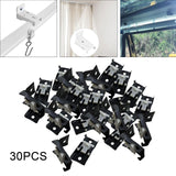 Maxbell 30x Ceiling Mount Brackets Curtain Rod Holders for Living Room Hotel Bedroom Black