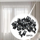 Maxbell 30x Ceiling Mount Brackets Curtain Rod Holders for Living Room Hotel Bedroom Black