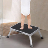 Maxbell Folding Step Stool Convenient Non Slip Footrest for Bedside Living Room Home Gray