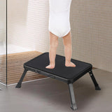 Maxbell Folding Step Stool Convenient Non Slip Footrest for Bedside Living Room Home Black
