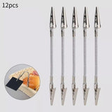 Maxbell 12Pcs Double Head Alligator Clips Compact Alligator Clamps for Card DIY Memo