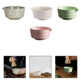 Maxbell Matcha Bowl Ornament Tea Mixing Bowl for Restaurant Dining Room Matcha Lover Gray and Green