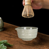 Maxbell Matcha Bowl Ornament Tea Mixing Bowl for Restaurant Dining Room Matcha Lover Gray and Green