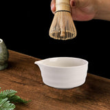 Maxbell Matcha Bowl Ornament Tea Mixing Bowl for Restaurant Dining Room Matcha Lover White