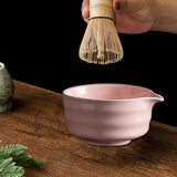 Maxbell Matcha Bowl Ornament Tea Mixing Bowl for Restaurant Dining Room Matcha Lover Pink